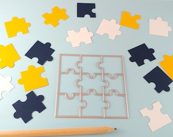 Puzzle Cutting Dies - Metal Dies for Scrapbooking - Crafting Dies - Card Making - School Crafts - Puzzle Piece Cutting Dies - Party Die M12
