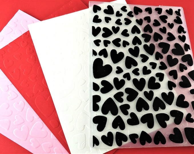 Hearts Pattern Embossing Folder - Paper Embossing - Paper Craft Embosser - Background Embossing Folders D24