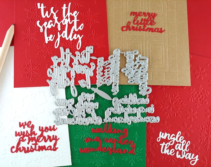 Christmas Songs Cutting Dies - Christmas Music Metal Crafting Dies - Holiday Die Cuts - Holiday Songs - Christmas Words - Carols C21