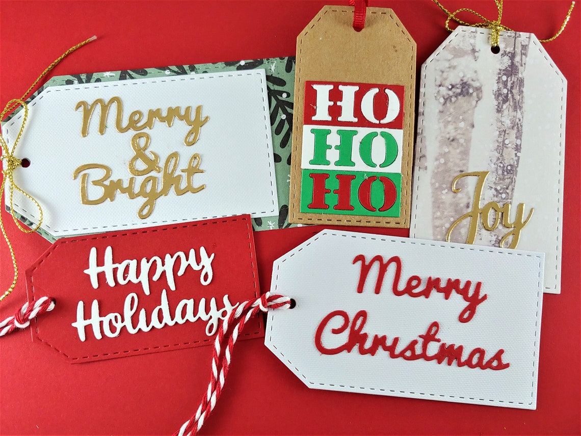 Christmas Words Metal Cutting Dies Christmas Sentiments | Etsy
