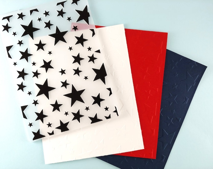 Stars Embossing Folder - Paper Embossing - Paper Craft Embosser - Background Embossing Folders D20