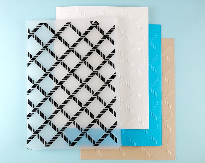 Rope Net Embossing Folder - Paper Embossing - Paper Craft Embosser - Background Embossing Folders - Tennis Net - Nautical Theme D19