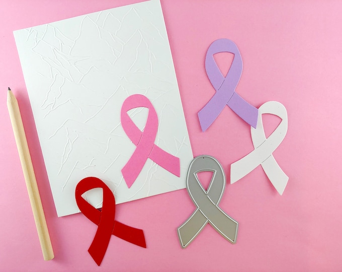 Support Ribbon Cutting Die - Awareness Ribbon - Metal Crafting Dies - Ribbon Craft Die - Card Making Dies - Cancer Support Ribbon M15