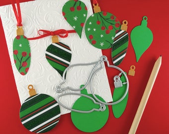 Christmas Ornament Cutting Dies - Christmas Metal Craft Die - Holiday Ornament Tags - Holiday Die Cuts C10