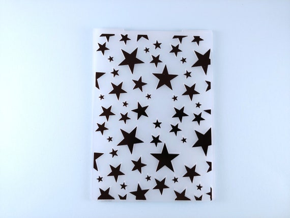 LANGFON Plastic Embossing Folders for Card Making, Stars Frame Background  DIY Plastic Template Photo Album Card Paper Handmade Scrapbooking DIY Craft