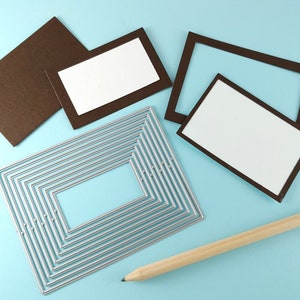Matrice de découpe pour étiquettes rectangulaires - Matrices de découpe gigognes - Sans couture - Matrice de découpe rectangulaire - Ensemble de matrices de création en métal - Étiquette rectangles S08