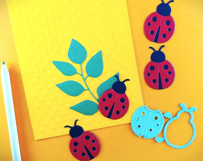 Ladybug Cutting Dies - Ladybugs Metal Crafting Dies - Scrapbooking Die - Cardmaking - Kids Memories - Ladybug Party - Ladybug Theme A06