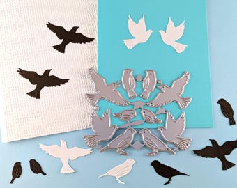 Birds Cutting Dies - Birds Metal Crafting Dies - Scrapbooking Die - Cardmaking - Flying Birds - Bird Crafts A16