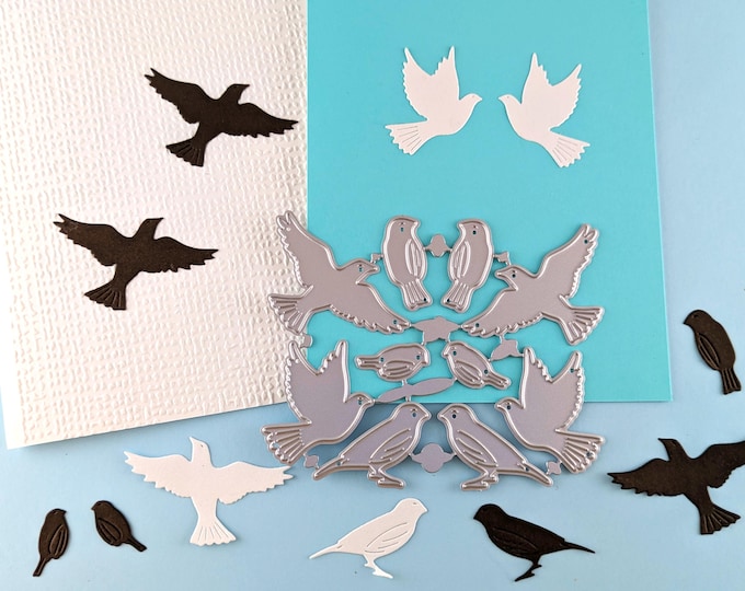Birds Cutting Dies - Birds Metal Crafting Dies - Scrapbooking Die - Cardmaking - Flying Birds - Bird Crafts A16
