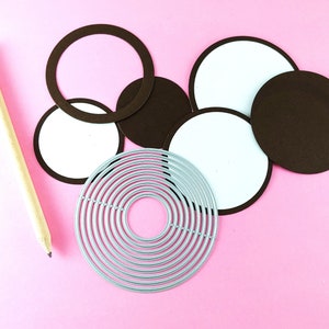 Circle Labels Cutting Dies - 6 Piece Nesting Metal Dies - No Stitching - Circles Cutting Die - Metal Crafting Die Set - Round Label S07