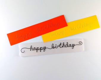 Happy Birthday Linear Embossing Folder - Paper Embossing - Paper Craft Embosser - Background Embossing Folders D44