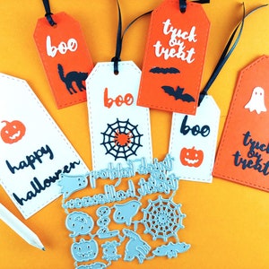 Mini Halloween Cutting Dies - Halloween Metal Craft Dies - Ghost - Bats - Pumpkins - Spider - Cat - Boo - Trick or Treat Die Cuts H01