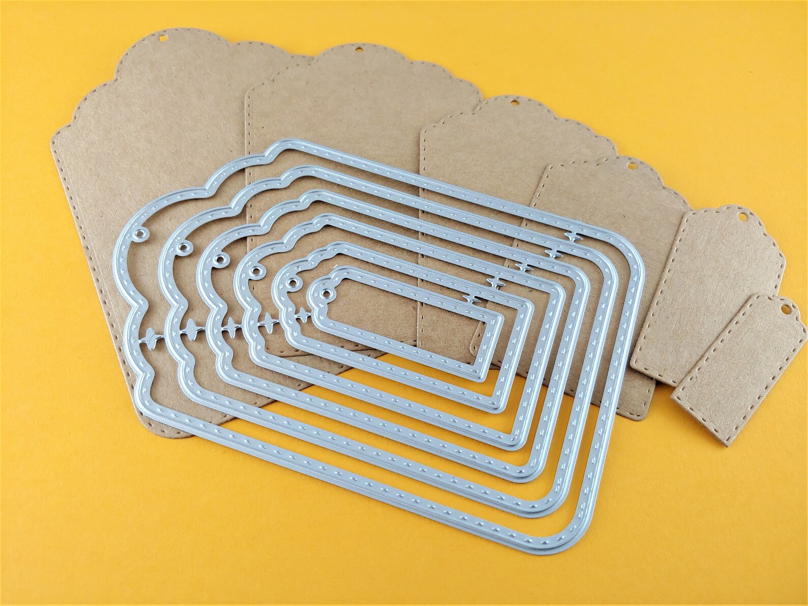 Stitched Tags Metal Cutting Dies Nesting Metal Craft Dies Etsy