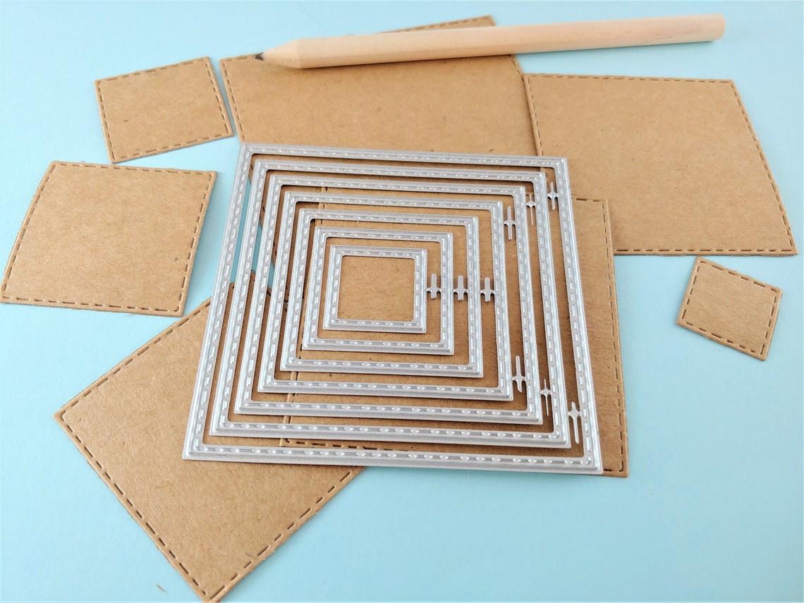 Square Metal Cutting Dies 7 Piece Nesting Metal Dies Etsy