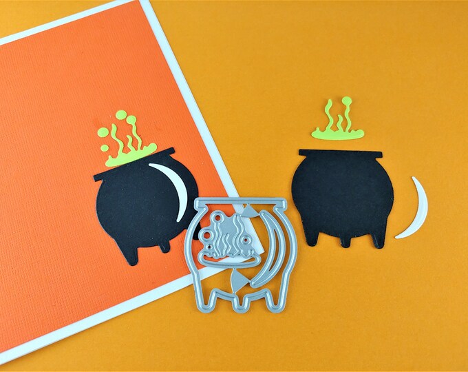 Cauldron Cutting Die - Halloween Cutting Dies - Metal Cutting Die - Cute Halloween Crafts - Card Making - Halloween Cutting Die  H02