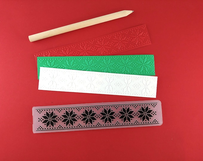 Christmas Pointsettia Linear Embossing Folder - Paper Embossing - Paper Craft Embosser - Background Embossing Folders D39