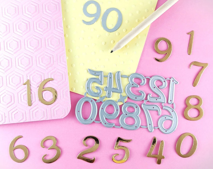 Numbers Cutting Dies - 10 Piece Set Number Craft Dies - Numbers Metal Crafting Dies - Dies for Card Making and Scrapbooking L05