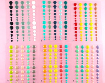 Enamel Dots - Embellishments for Card Making - Scrapbooking Stickers - Colorful Enamel Dots - Shiny Color Sticker G02