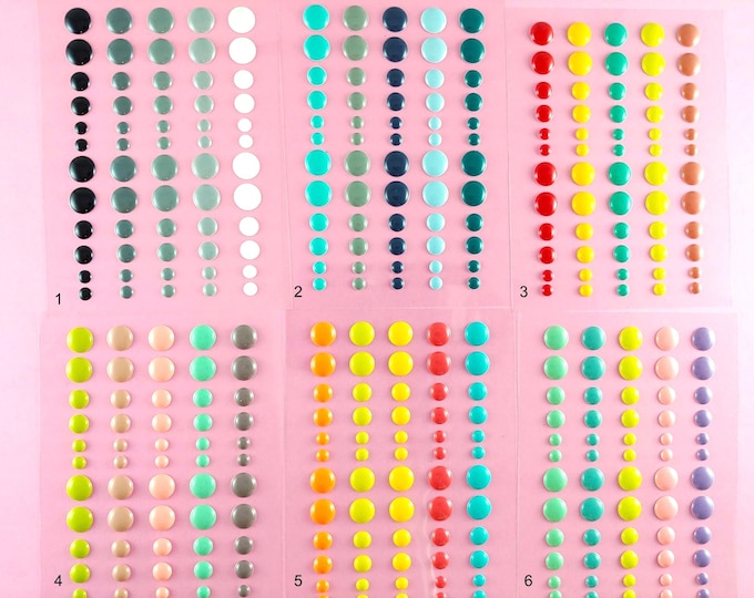 Enamel Dots - Embellishments for Card Making - Scrapbooking Stickers - Colorful Enamel Dots - Shiny Color Sticker G02