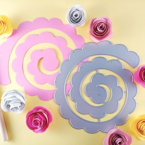 Spiral Flower Cutting Dies - Roll Up Roses - 3D Paper Flower Craft Die - Floral Metal Crafting Die - Metal Craft Die - Rose - N15