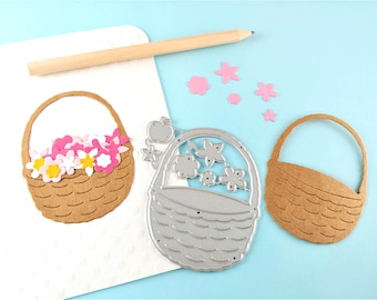 Basket Cutting Die - Wicker Basket Metal Crafting Dies - Cute Basket Craft Die - Card Making and Scrapbooking Dies - M22