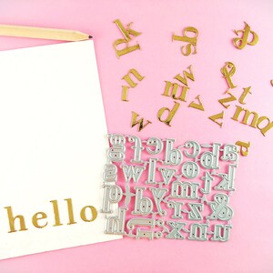 Matrices de découpe pour lettres alphabet - 27 poinçons de découpe alphabet en métal - Matrices de découpe lettres en métal - Matrices pour la fabrication de cartes et le scrapbooking L04