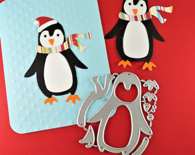 Penguin Metal Cutting Dies - Christmas Crafting Dies - Holiday Die Cuts - Penguin Craft Die - Winter Theme Dies - Kids Penguin Craft C12