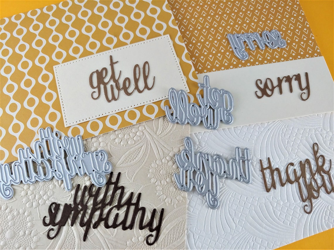 Words Cutting Dies 16 Piece Metal Crafting Dies for Card Etsy