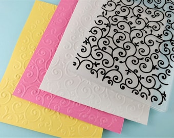 Swirls Embossing Folder - Paper Embossing - Paper Craft Embosser - Background Embossing Folders D23