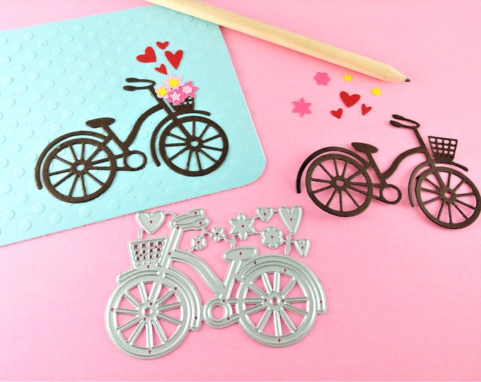 Bicycle Metal Cutting Die - Bike Metal Crafting Dies - Bicycle Craft Die -  Cute Bike Cutting Die - Card Making and Scrapbooking Dies M03