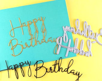 Happy Birthday Cutting Dies - Metal Crafting Dies for Card Making - Happy Birthday Sentiment - Celebration - Party - Scrapbooking  L13