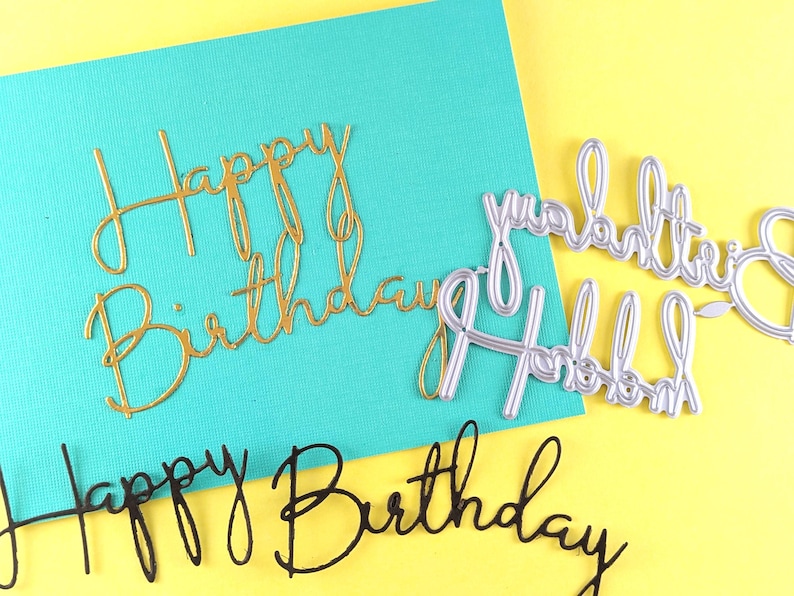 Happy Birthday Cutting Dies - Metal Crafting Dies for Card Making ...