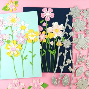 Wildflowers Cutting Dies - Flowers Metal Dies - Paper Flower Craft Die - Floral Crafting Die - Cute Flowers Craft Die Set N14