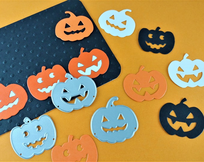 Pumpkin Cutting Dies - Set of 3 Halloween Cutting Dies - Pumpkins Cutting Die - Cute Halloween Crafts - Jack-o-lantern Crafting Dies H05