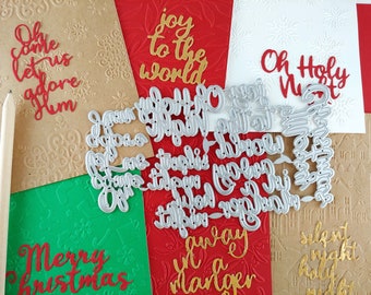 Christmas Songs Cutting Dies - Christmas Sentiments Metal Crafting Dies - Christian Die Cuts - Christian Songs - Christmas Card C22