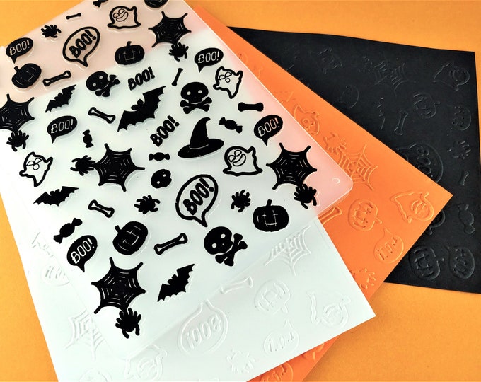 Halloween Embossing Folder - Paper Embossing - Paper Craft Embosser - Background Embossing Folders - Halloween Theme D10