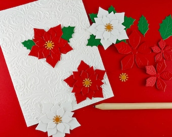 Poinsettia Metal Cutting Dies - Christmas Metal Craft Die - Christmas Flower Metal Crafting Dies for Card Making - Holiday Die Cuts C09