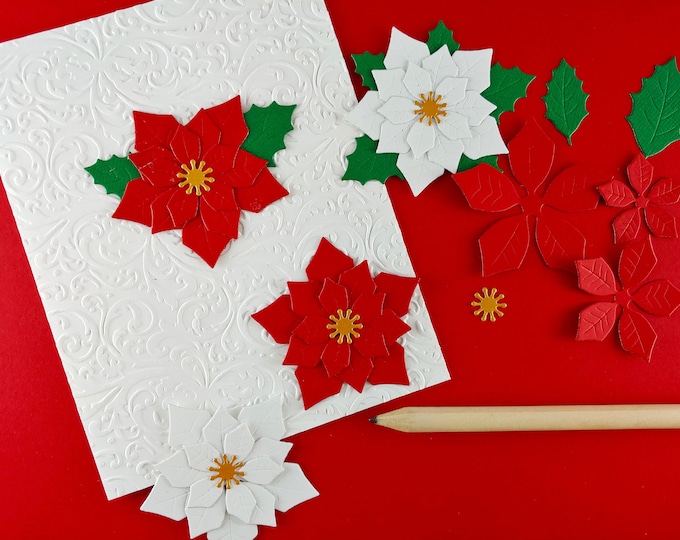 Poinsettia Metal Cutting Dies - Christmas Metal Craft Die - Christmas Flower Metal Crafting Dies for Card Making - Holiday Die Cuts C09