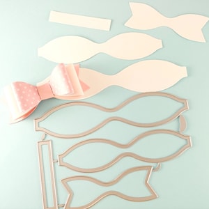 Matrices de découpe grand noeud - Ensemble de 4 matrices de matrices de découpe - Matrices de découpe en métal noeud - Matrice de découpe métal Noël - Noeuds cadeaux pour la fabrication de cartes M05