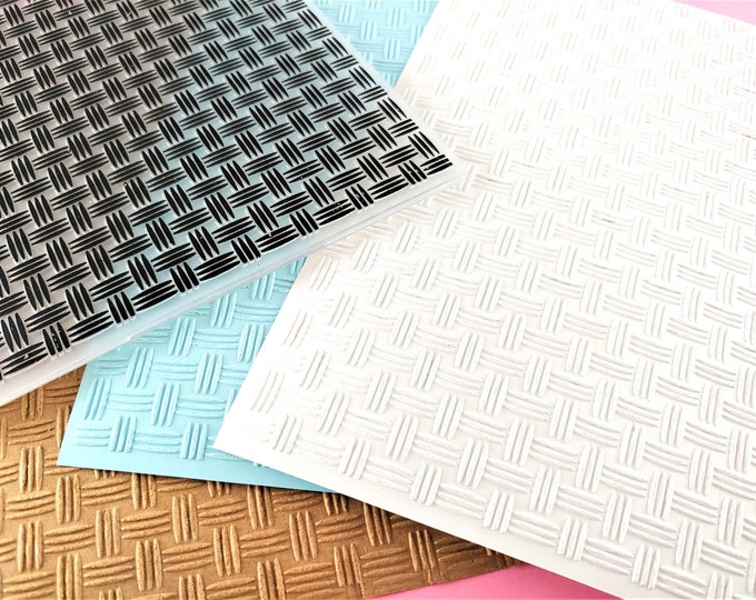 Basketweave Pattern Embossing Folder - Paper Embossing - Paper Craft Embosser - Background Embossing Folders D27
