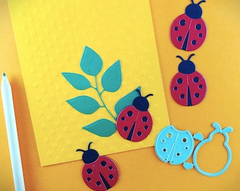 Ladybug Cutting Dies - Ladybugs Metal Crafting Dies - Scrapbooking Die - Cardmaking - Kids Memories - Ladybug Party - Ladybug Theme A06