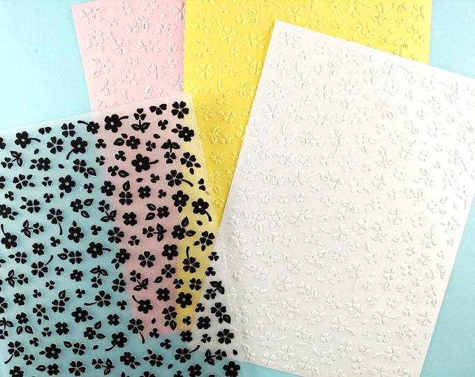 Little Flowers Pattern Embossing Folder - Paper Embossing - Paper Craft Embosser - Background Embossing Folders D30