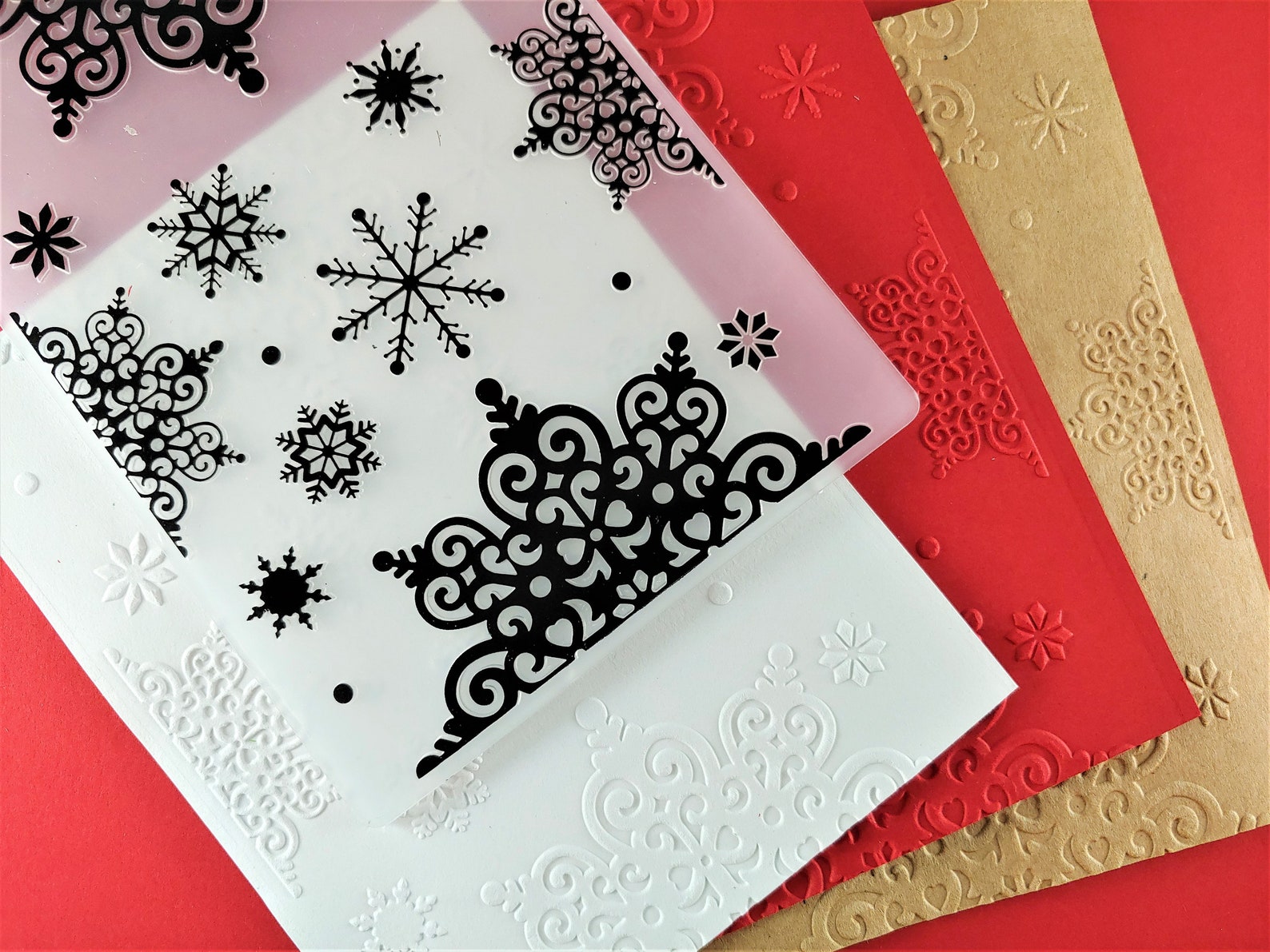 Snowflake Embossing Folder Paper Embossing Paper Craft Etsy