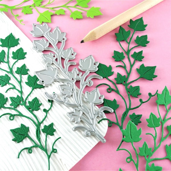 Ivy Cutting Dies - Leaf Metal Craft Dies - Ivey Foliage - Metal Crafting Die - Ivey Branch Cutting Die - Ivy Leaves N06