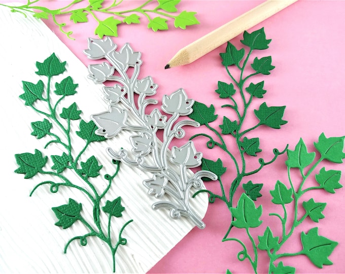 Ivy Cutting Dies - Leaf Metal Craft Dies - Ivey Foliage - Metal Crafting Die - Ivey Branch Cutting Die - Ivy Leaves N06