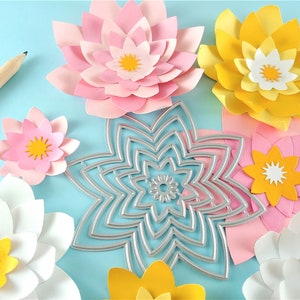 Flower Cutting Dies - 6 Piece Nesting Metal Dies - Paper Flower Craft Die - Floral Metal Crafting Die - Metal Craft Die Set N01