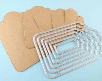 Stitched Tags Metal Cutting Dies - Nesting Metal Craft Dies - Tag Craft Die - Metal Craft Die Set - Paper tags  T01
