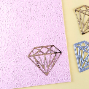 Diamond Cutting Die - Bridal Diamond Metal Crafting Dies - Wedding Craft Die - Card Making -Scrapbooking Dies - Engagement Party Y03