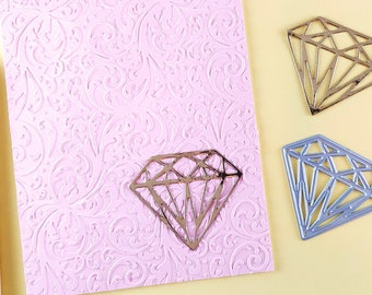 Diamond Cutting Die - Bridal Diamond Metal Crafting Dies - Wedding Craft Die - Card Making -Scrapbooking Dies - Engagement Party Y03