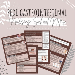 Pedi Gastrointestinal Nursing - Cheat Sheets